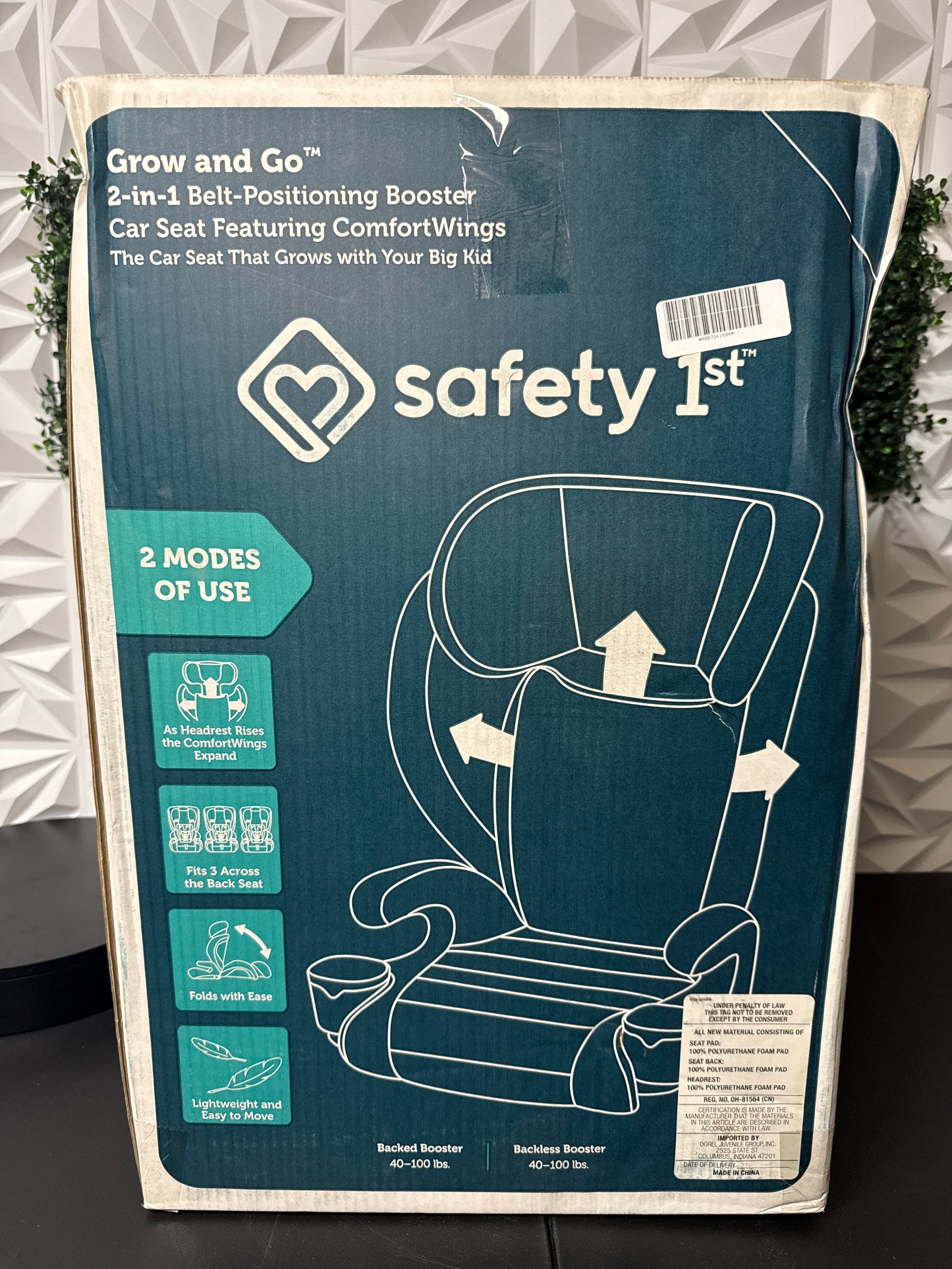 Safety 1st Grow and Go 2-in-1 Booster Car Seat with ComfortWings