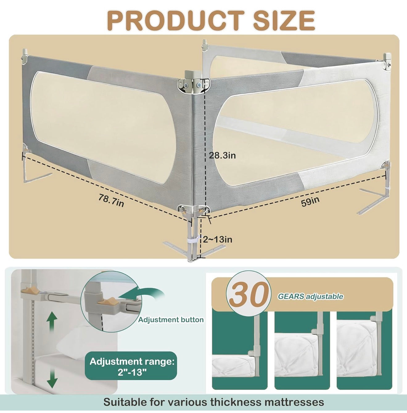 VIUEANR TODDLER BED RAIL