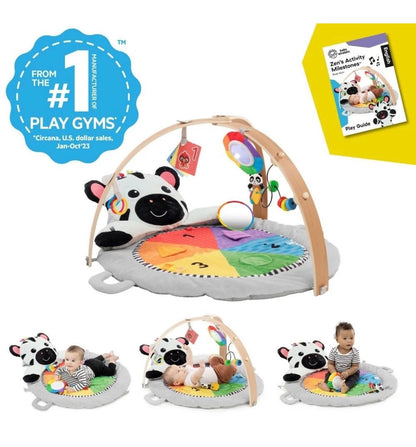 Baby Einstein Zen's Activity Milestones Plush Gym with Wooden Bar