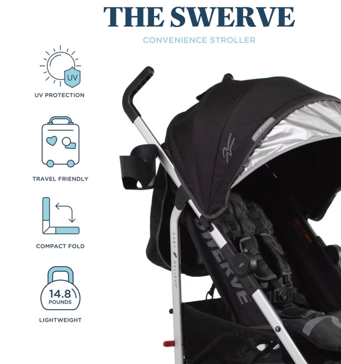 Baby Delight Swerve Lightweight Stroller - Black