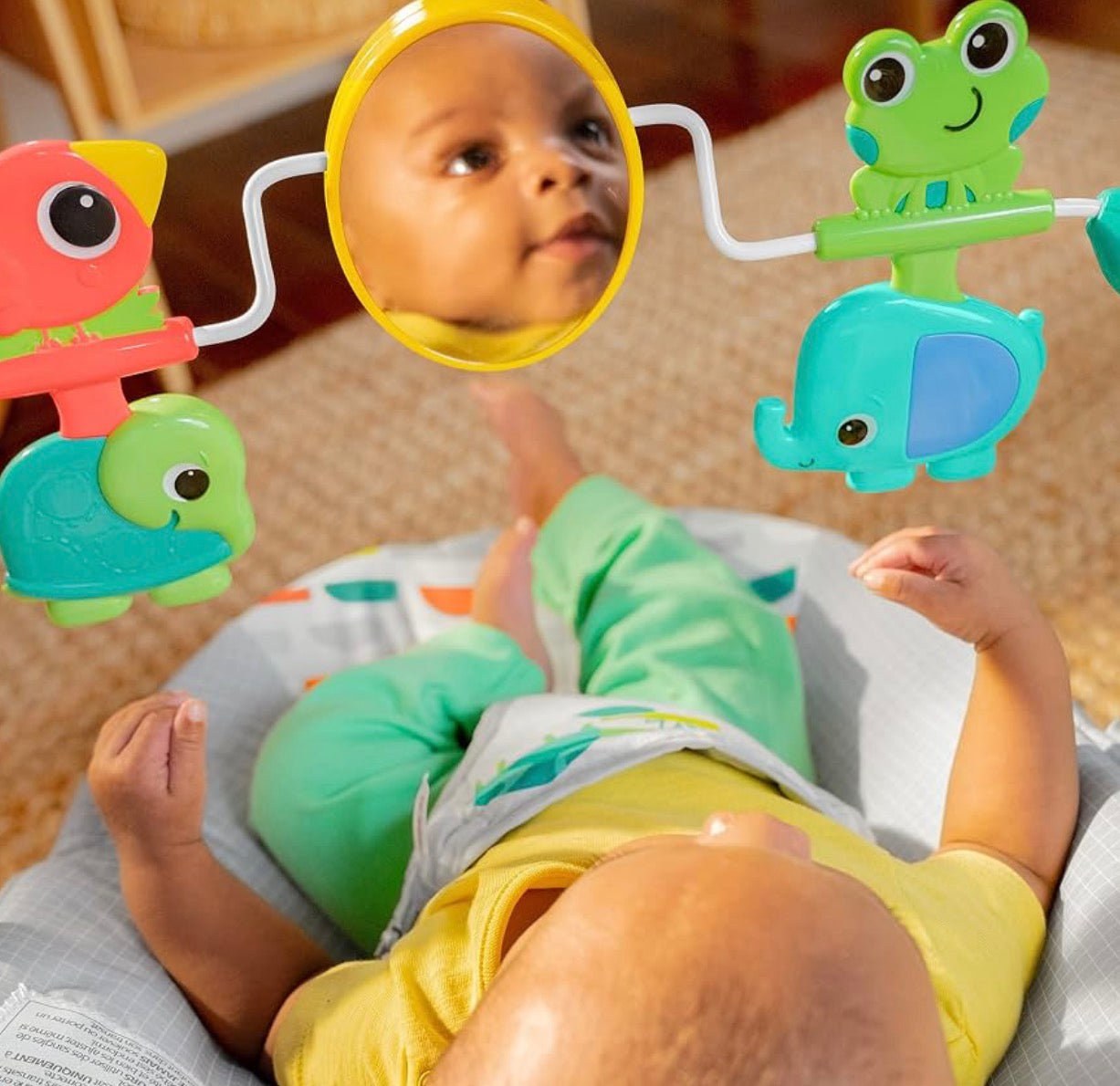 Bright Starts Playful Paradise Vibrating Baby Bouncer with Toys