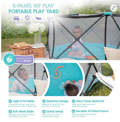 Regalo Safety My Play Portable Baby Playpen & Play Yard, Foldable 6-Panel