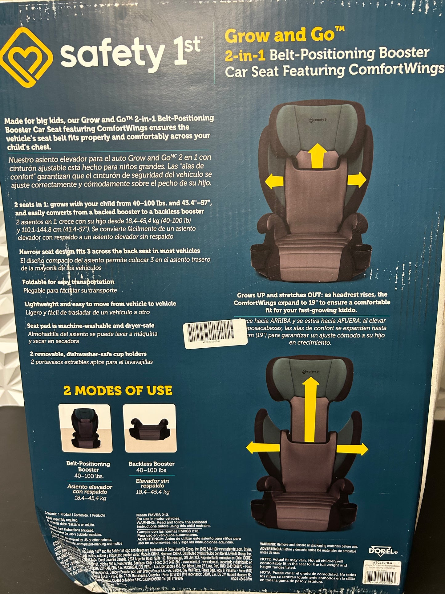 Safety 1st Grow and Go 2 in 1 Belt Positioning Harness Booster Car Seat Featuring ComfortWings
